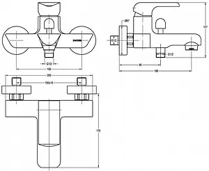 Смеситель для ванны Swedbe Iris хром 2230 Смеситель для ванны Swedbe Iris хром 2230, 2