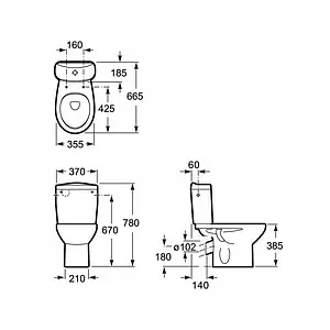 Унитаз-компакт Roca Mitos белый 734Q39A000 Унитаз-компакт Roca Mitos белый 734Q39A000, 2