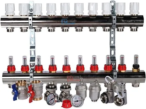 Группа коллекторная с расходомерами 10 отводов 1&quot;в/в x ¾&quot;ек Luxor CD 473M/10 15652710MN