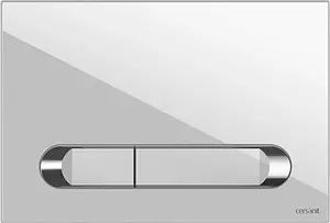 Клавиша смыва для унитаза Cersanit Estetica 64111 кнопки/белый глянцевый, рамка/хром глянцевый Клавиша смыва для унитаза Cersanit Estetica 64111 кнопки/белый глянцевый, рамка/хром глянцевый, 1