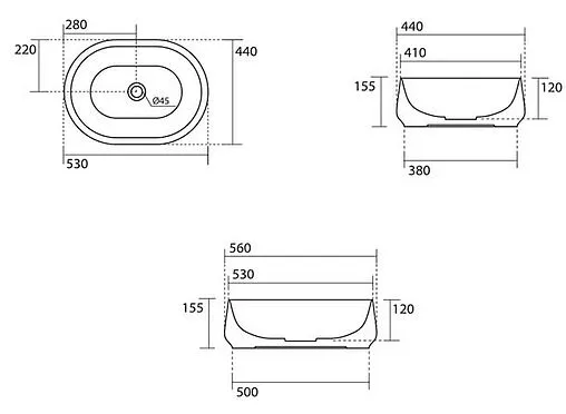 Раковина Kerasan F10 54 белый 460501