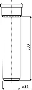 Труба канализационная внутренняя D=32мм L=500мм Ostendorf HTEM 110020, 2