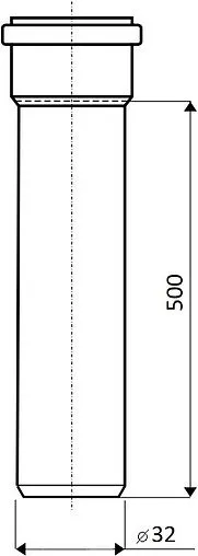 Труба канализационная внутренняя белый D=50мм L=500мм Ostendorf HTw HTEM 559140