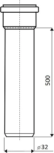 Труба канализационная внутренняя D=32мм L=500мм Ostendorf HTEM 110020