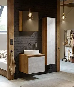 Шкаф-зеркало Aqwella Mobi 60 дуб балтийский MOB0406+MOB0717DB, 4