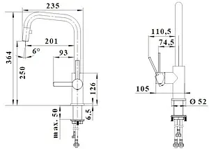 Смеситель для кухни с выдвижным изливом Blanco Jandora-S нержавеющая сталь 526614, 3