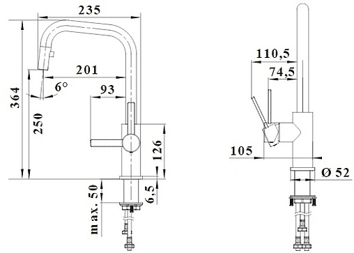 Смеситель для кухни с выдвижным изливом Blanco Jandora-S нержавеющая сталь 526614