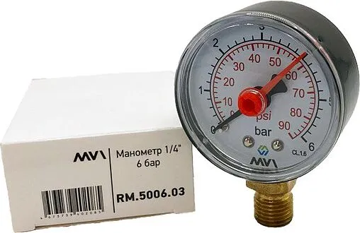 Манометр радиальный MVI 50мм 10 бар ¼&quot; RM.5006.03