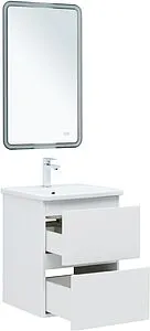 Тумба-умывальник подвесная Aquanet Эмбер 50 белый матовый 00330463+11050-KL, 4