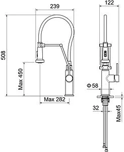 Смеситель для кухни с гибким изливом Aquatek Европа чёрный матовый AQ1388MB Смеситель для кухни с гибким изливом Aquatek Европа чёрный матовый AQ1388MB, 2