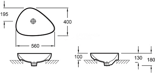 Раковина Jacob Delafon Nouvelle Vague 56 кашемир EVI002-MK4