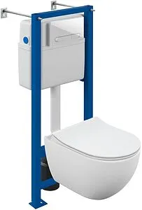 Комплект 6 в 1 Cersanit Brasko Smart Co Dpl Eo Slim/Vector/Estetica 68304 с кнопкой белый глянцевый, 1