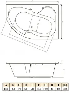 Ванна акриловая C-bath Atlas 150x105 R CBA00201R Ванна акриловая C-bath Atlas 150x105 R CBA00201R, 2