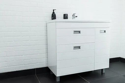 Тумба-умывальник напольный Домино Cube 90 белый DC5005T+4627173210126