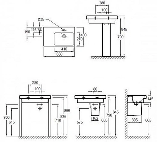 Раковина Jacob Delafon Odeon Up 65 L белый E4758G-00