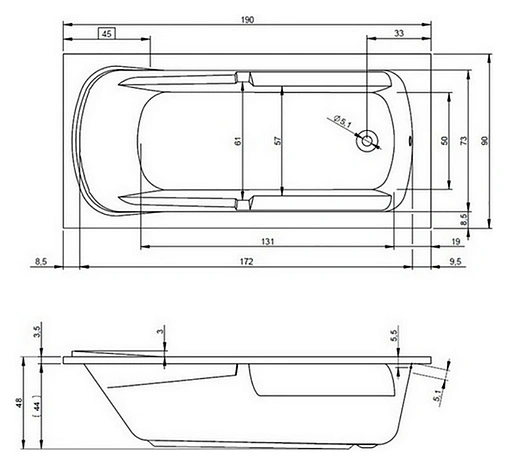 Ванна акриловая Riho FUTURE XL 190x90 B075001005