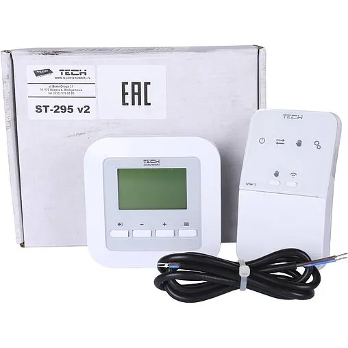 Беспроводной комнатный двухпозиционный регулятор котла TECH ST-295 v2 белый WG.11.0470