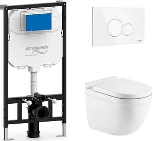 Комплект 5 в 1 Idrospania Tabarca 40230+30360+AZ-0017 E-R с кнопкой белый глянцевый, 1