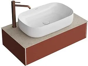 Тумба-умывальник подвесная Kerama Marazzi Magica 90 венецианский красный матовый MA.90.1\VR.M+MA.wb.65+, 1