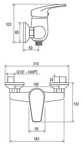 Смеситель для душа Ravak Neo хром X070018 Смеситель для душа Ravak Neo хром X070018
