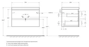 Тумба под умывальник подвесная Cezares Molveno 80 Legno Bianco MOLVENO-80-2C-SO-LB Тумба под умывальник подвесная Cezares Molveno 80 Legno Bianco MOLVENO-80-2C-SO-LB, 2