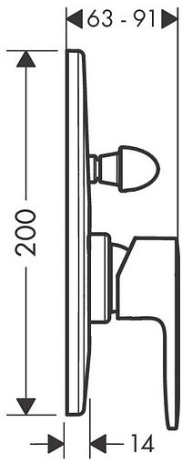 Смеситель для ванны скрытого монтажа Hansgrohe Vernis Blend хром 71449000