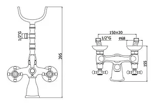 Смеситель для ванны Paffoni Belinda хром/белый FBLV022CR Смеситель для ванны Paffoni Belinda хром/белый FBLV022CR, 2