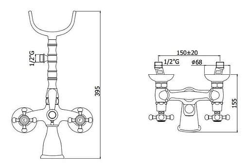 Смеситель для ванны Paffoni Belinda хром/белый FBLV022CR