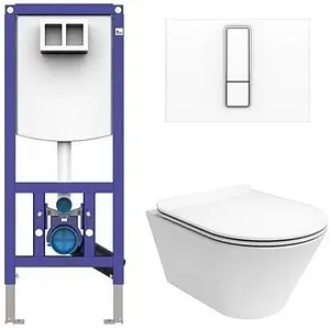 Комплект 5 в 1 Sanit INEO PLUS 90.733.00..S004+16.751.82..0000+PLMR.wc.02+PLMR.seat.02/WHT с кнопкой черный матовый Комплект 5 в 1 Sanit INEO PLUS 90.733.00..S004+16.751.82..0000+PLMR.wc.02+PLMR.seat.02/WHT с кнопкой черный матовый, 1