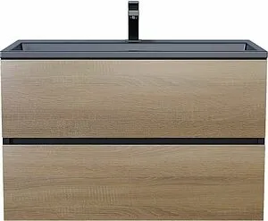 Тумба под умывальник подвесная Uperwood Barsa 80 дуб сонома/чёрный матовый 293020539 Тумба под умывальник подвесная Uperwood Barsa 80 дуб сонома/чёрный матовый 293020539, 1