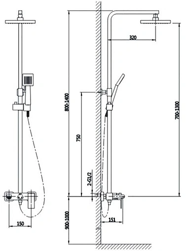 Душевая система со смесителем для ванны Timo Briana хром SX-7130/00