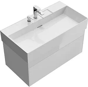 Тумба-умывальник подвесная Kerama Marazzi Logica 90 белоснежный LOG.90.2\WHT+LO.wb.90.2+LO.dis.02\CR Тумба-умывальник подвесная Kerama Marazzi Logica 90 белоснежный LOG.90.2\WHT+LO.wb.90.2+LO.dis.02\CR, 1