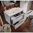 Тумба-умывальник подвесная Roca Lago 80 белый глянец 857296806+32799C000