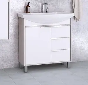 Тумба под умывальник напольная Aquaton Рико 80 белый/ясень фабрик 1A215401RIB90 Тумба под умывальник напольная Aquaton Рико 80 белый/ясень фабрик 1A215401RIB90, 5