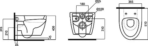 Унитаз подвесной Am.Pm Bliss L белый C531738WH