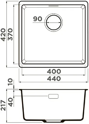 Мойка кухонная Omoikiri Kata 44-U-BL черный 4993403