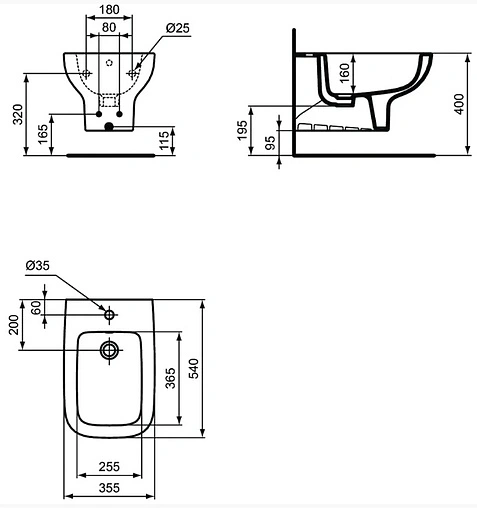 Биде подвесное Ideal Standard I.Life A белый T471801