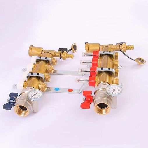 Группа коллекторная с расходомерами 4 отвода 1"в/в x ¾"ек Tiemme 3870005