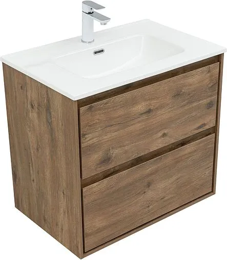 Тумба-умывальник подвесная Aquanet Милан 70 дуб рустикальный 00336378+00284027