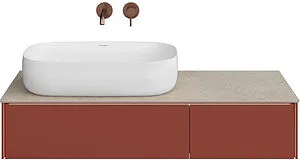 Тумба-умывальник подвесная Kerama Marazzi Magica 120 венецианский красный матовый MA.120.2\VR.M+MA.wb.65+, 1