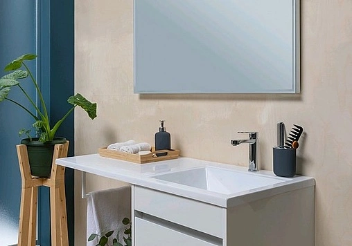 Тумба-умывальник подвесная над стиральной машиной Aquanet Токио 130 R белый 00236916+00235502