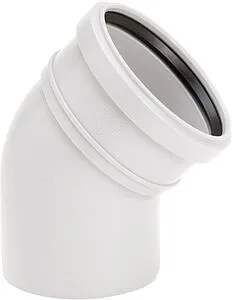 Отвод внутренний бесшумный D=50мм Угол 45° Uponor Decibel 1000201 Отвод внутренний бесшумный D=50мм Угол 45° Uponor Decibel 1000201, 1