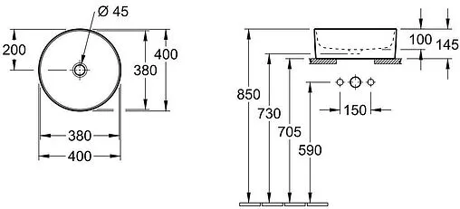Раковина Villeroy&amp;Boch Collaro 40 белый 4A184001