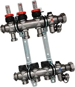Группа коллекторная с расходомерами 3 отвода 1"нг x ¾"ек Oventrop Multidis SF 1404353 Группа коллекторная с расходомерами 3 отвода 1"нг x ¾"ек Oventrop Multidis SF 1404353, 1
