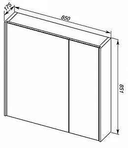 Шкаф-зеркало Aquanet Тулон 85 L белый 00182723 Шкаф-зеркало Aquanet Тулон 85 L белый 00182723, 2