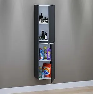 Шкаф-пенал подвесной Uperwood Tanos чёрный матовый 291020257, 4