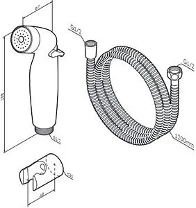 Гигиенический душ с держателем Am.Pm чёрный матовый F0202022, 2