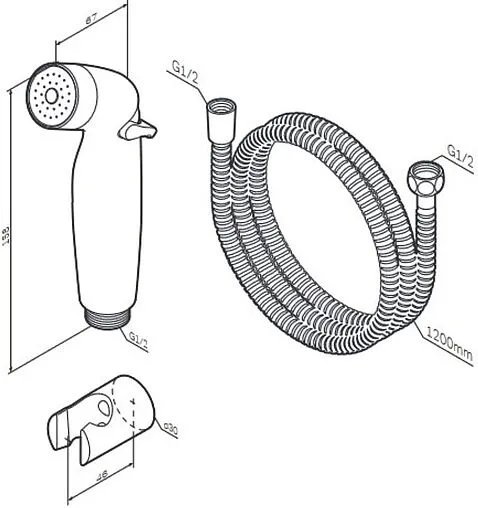 Гигиенический душ с держателем Am.Pm чёрный матовый F0202022