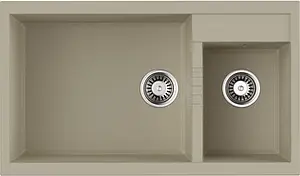 Мойка кухонная Omoikiri Tedori 86-2-LB-BE ваниль 4993933, 1