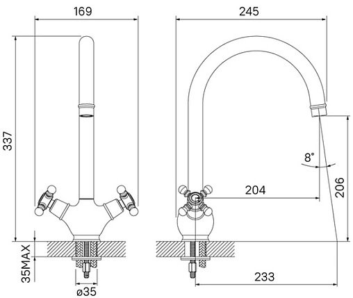 Смеситель для кухни IDDIS Sam хром SAMSB00i05